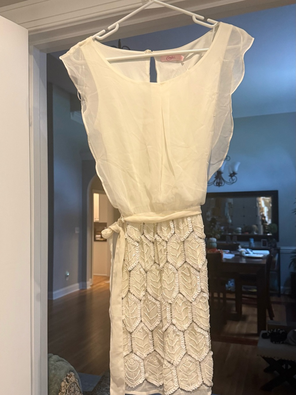 Candie's Cream Beaded Midi Dress-BNWT